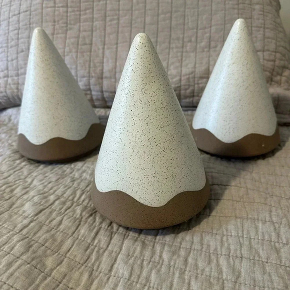Smith & Hawken Stoneware Christmas Tree Decor set of 3 - Picture 1 of 1